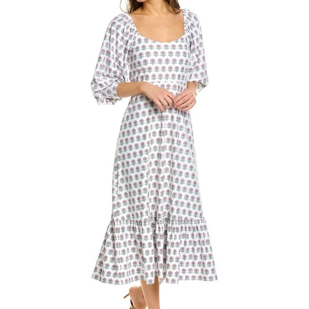 Smith and Quinn White Long Sleeve Midi Dress